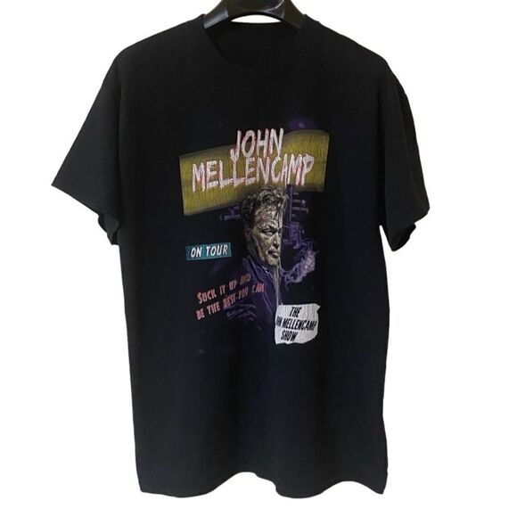 John Mellencamp Black 2019 On Tour Unisex Shirt Sz M - Picture 1 of 9